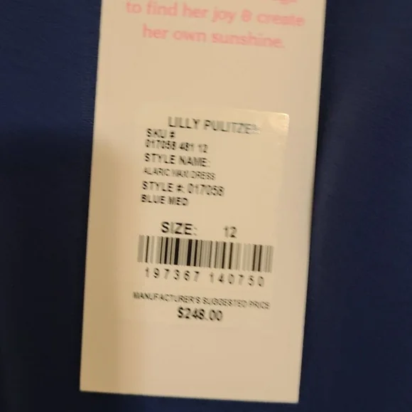 Lilly Pulitzer Blue Maxi Dress Size 12 NWT - Picture 2 of 6